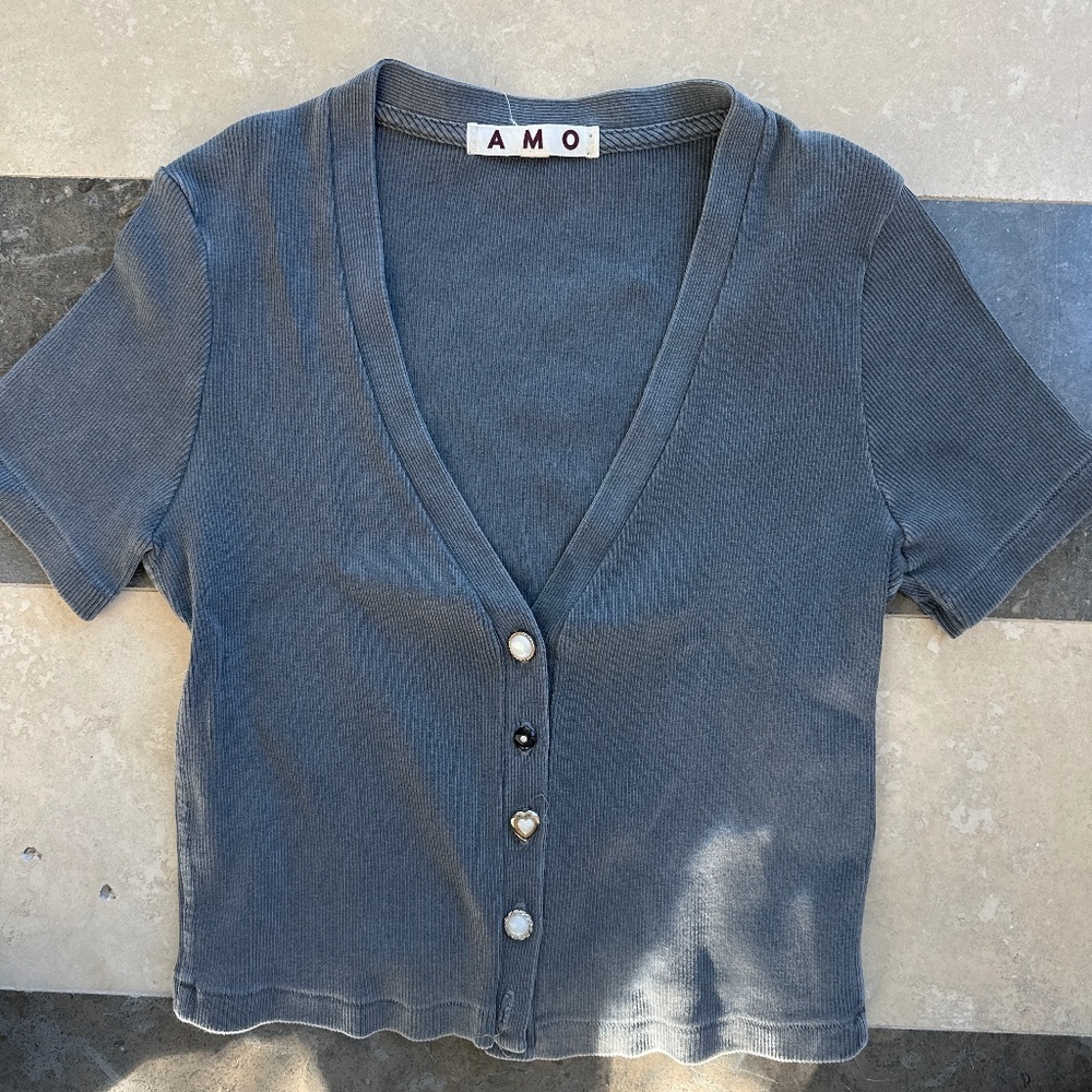 Amp short sleeve cardigan
